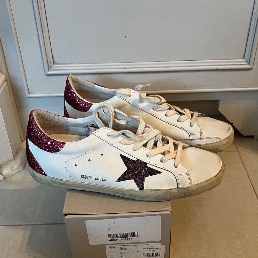 Golden goose superstar glitter sneakers